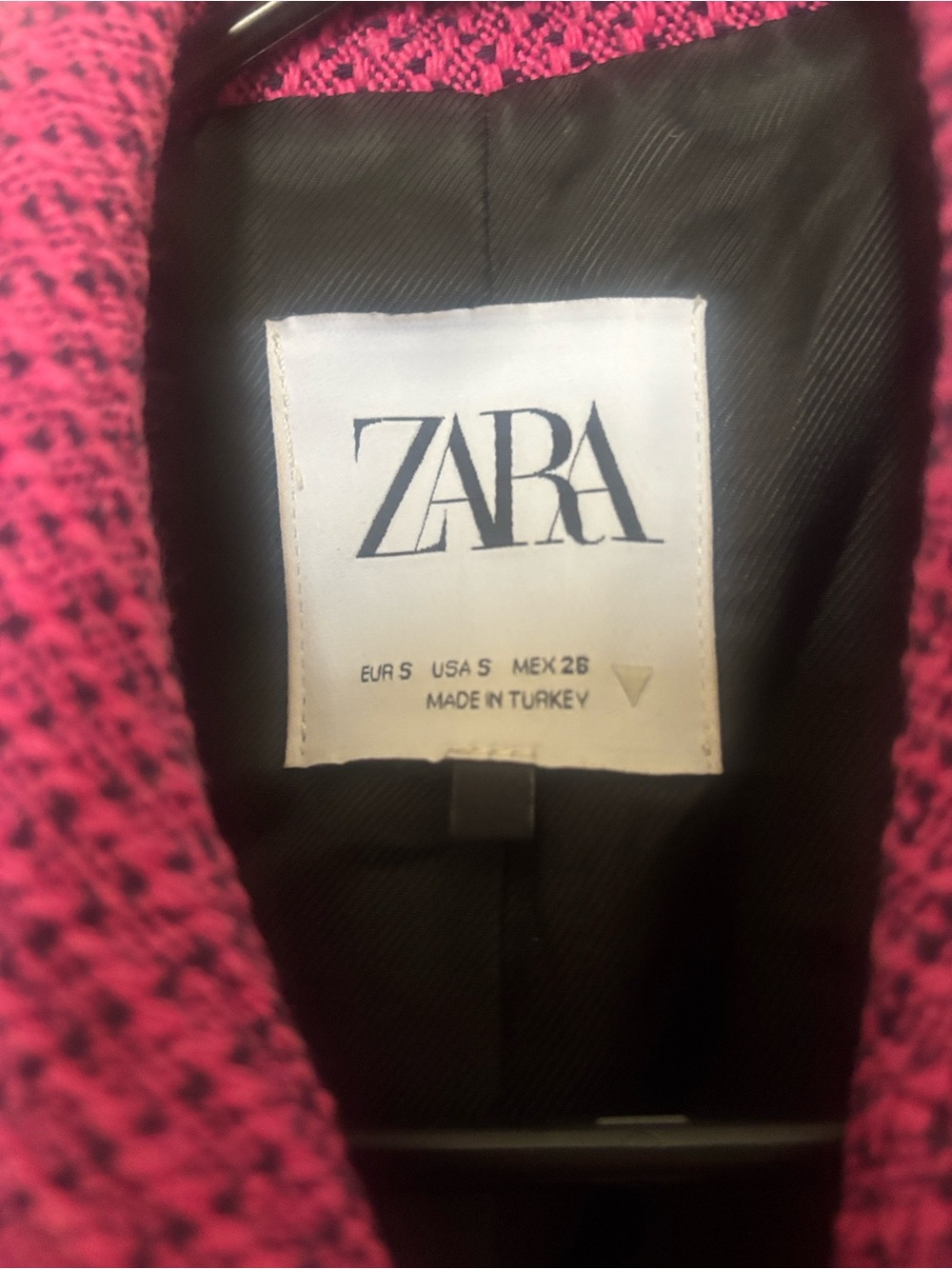 Zara Cropped Double-Breasted Raspberry Pink Blazer - Picture 2 of 4